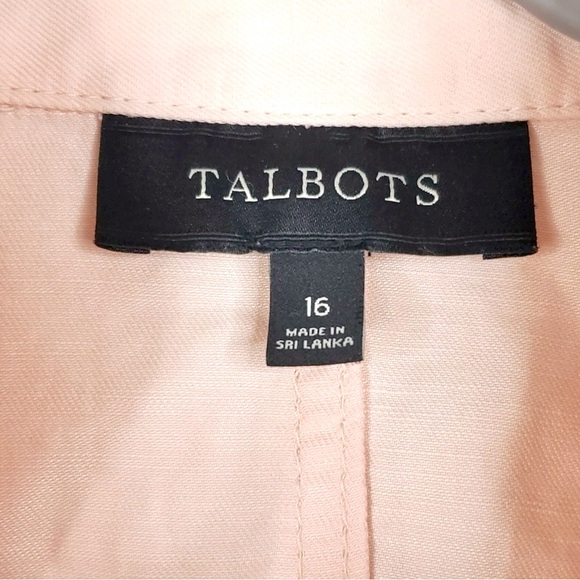 Talbots Utility Jacket Linen Blend Zip Front Pockets Light Pink Womens 16 - Picture 6 of 9